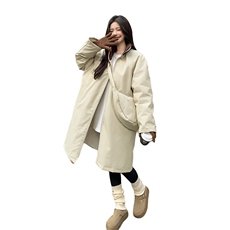 长款米色羽绒服立领休闲配包2C215-P300-K390，女装羽绒服，2C215