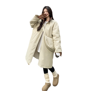 长款米色羽绒服立领休闲配包2C215-P300-K390图片
