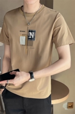 夏季短袖T恤男士潮牌印花半袖上衣2025新款夏装A313-5816-P48，男装T恤，电商A313