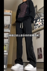 大货！冰丝垂感西裤侧边长拉链显高显瘦休闲XZ603-K858-P60控78，男装休闲裤，星座603
