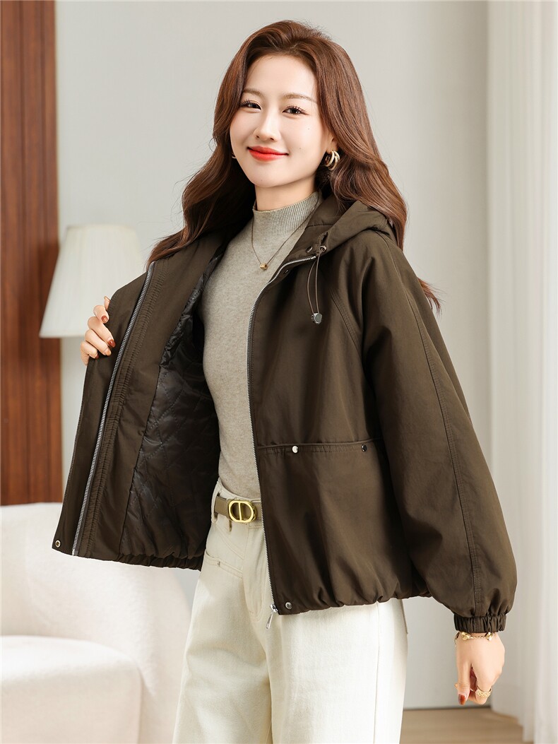 棉衣女冬季新款加棉加厚连帽保暖防风纯色百搭棉服外套,女装棉衣/棉服,曼沙奕珂
