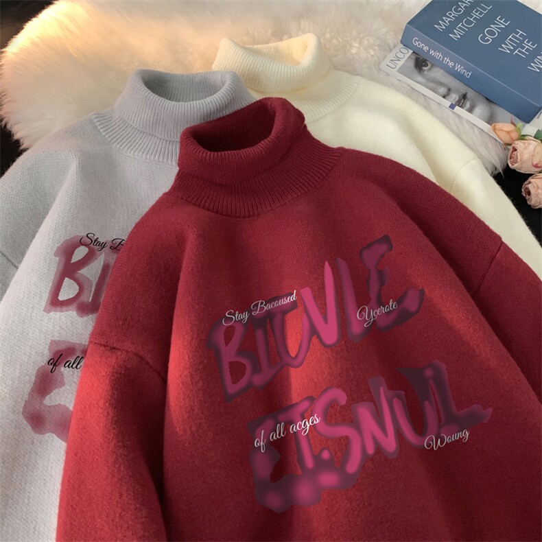 高质量！秋冬高领毛衣男士加绒加厚翻领针织衫男毛衣FL218-特p38,男装针织衫/毛衣,电商B367