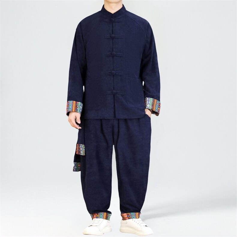 男士外套灯芯绒夹克套装盘扣立领风XZ1512-2502套装-P130,男装夹克,星座1512