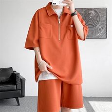 TZ2333-P65控88夏季POLO衫短裤t恤休闲宽松大码两件套短袖套装男，男装Polo衫，电商D232