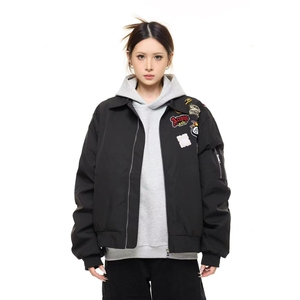 绣标撞外套女春秋情侣棒球服设计夹克衫图片