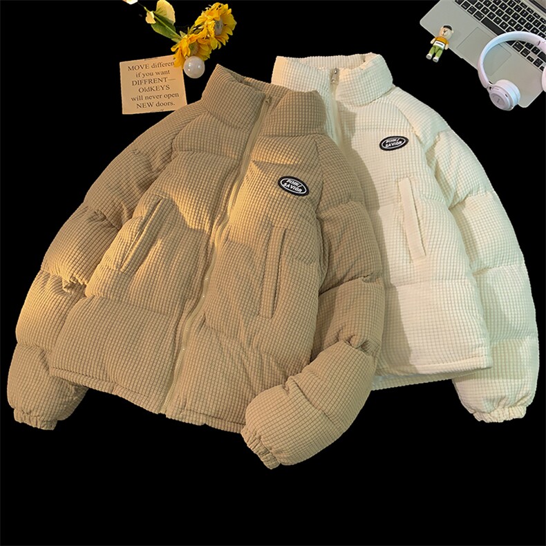灯芯绒棉袄厚外套港风日系棉衣纯色棉服大码1016-1 W66 P128 K158图片