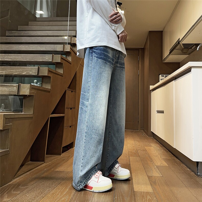 美式高街设计感男春秋潮牌宽松休闲长裤货号9076-特P39，男装牛仔裤，星座302A-2