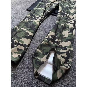 美式复古迷彩微喇休闲裤男女秋季显瘦修身休闲喇叭长裤LJ700-P40图片