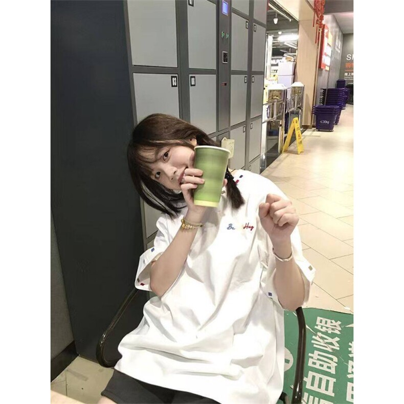 H0515-p35高品质刺绣设计感T恤时尚百搭休闲简约风宽松短袖T恤女,女装T恤,星座617A-2