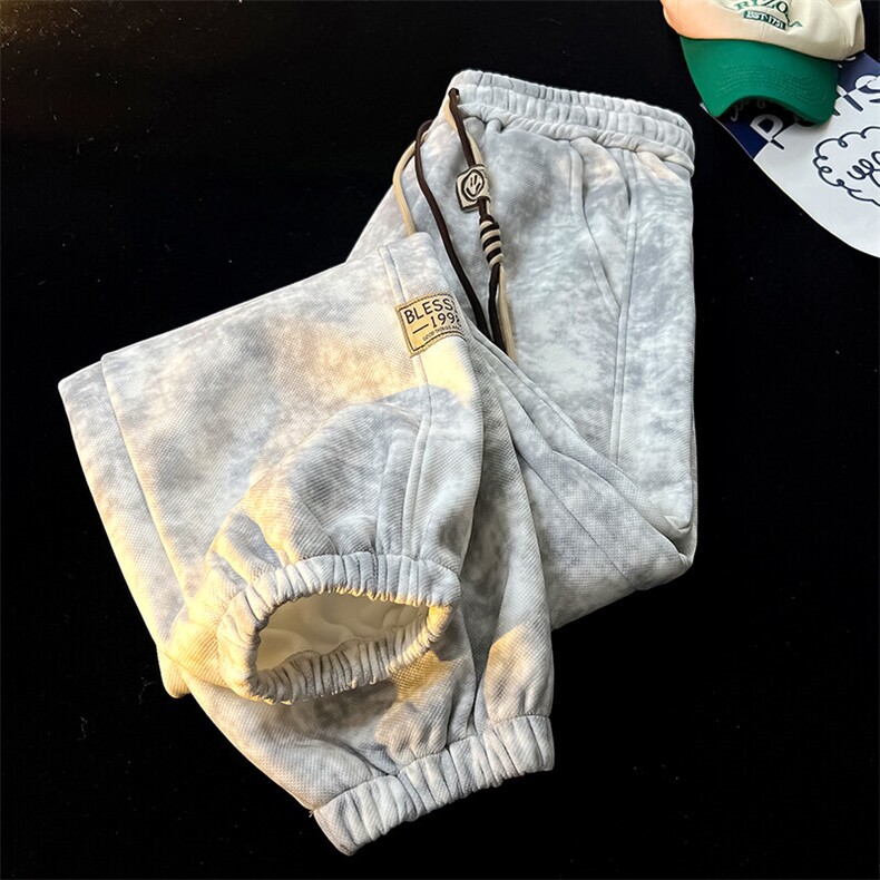 8XL-M春季束脚休闲卫裤男大码痞帅脏脏休闲百搭裤子KZ022特价P40,男装休闲裤,电商B312