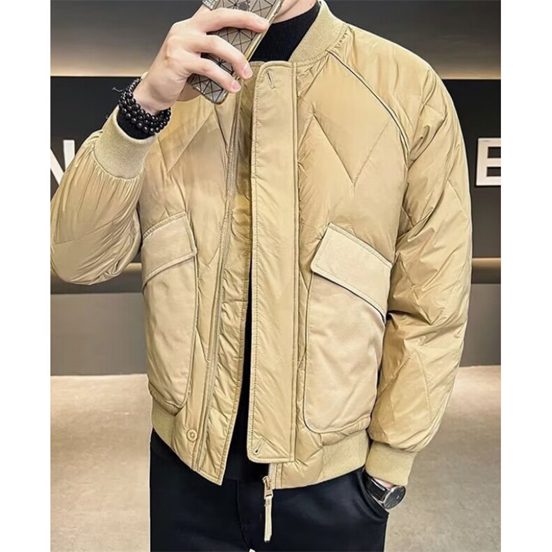 春秋季新款男士立领夹克简约修身棒球服高级工装口袋外套 M615图片