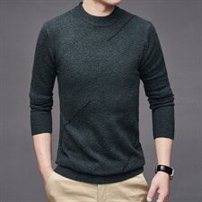 BSS6121限价228元男士新款长袖半高领纯羊毛针织衫休闲青年P156图片