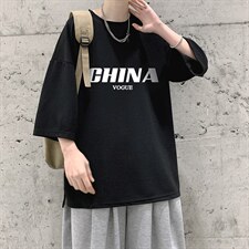 Q11001-P30春夏季七分袖t恤男大码五分袖男短袖中袖大皂风，男装T恤，电商A040