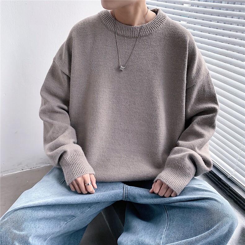 1港风宽松中性情侣潮流纯色大码M-5XL毛衣男外套7979P45加绒P55,男装针织衫/毛衣,星座226-2