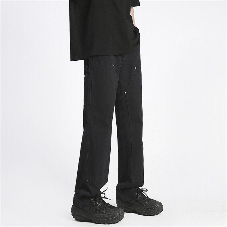 夏季美式高街vibe铆钉伐木裤男款宽松直筒休闲工装裤D0987P55,男装工装外套,电商D325