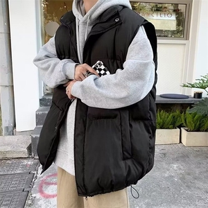 现货5W件冬季三防硬挺boxy短款立领棉衣马夹外套加厚马甲保暖棉服图片