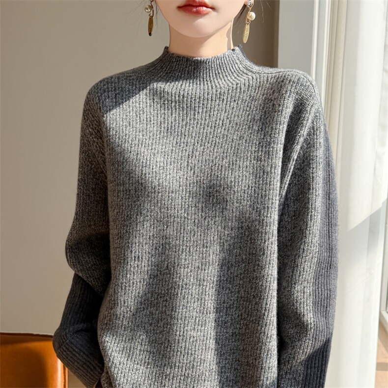 2025年秋季直筒型通勤套头时尚百搭通勤简约休闲羊毛衫，女装羊毛衫，凯思米羊绒