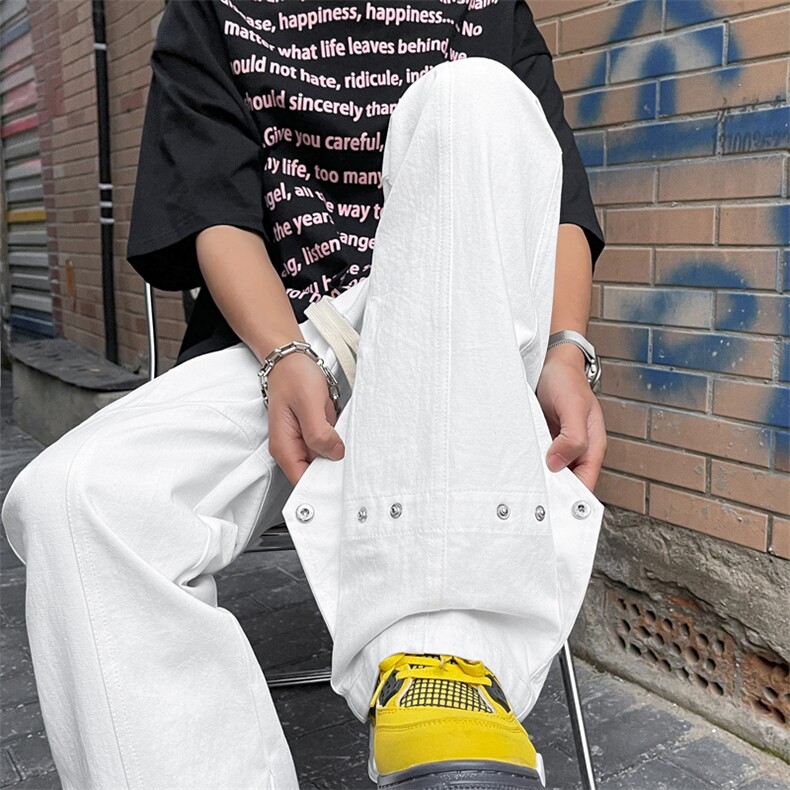 宽松微喇叭百搭直筒黑色纯棉休闲裤K650-特批45,男装休闲裤,星座718-1