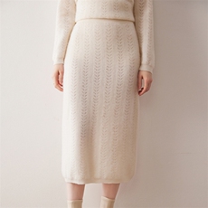 2025年秋季新款百搭女士旗袍镂空半身裙，女装半身裙，尚达羊绒