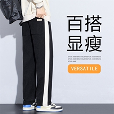 2026春季新款阔腿裤玉米粒博奥绒新款时尚潮流男裤子GK588p35主推，男装休闲裤，星座224-1
