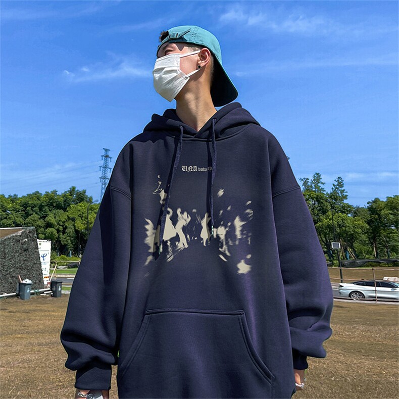 抖音得物供货可提供视频春装重磅美式宽松连帽卫衣DL2452,男装卫衣,电商A486-1