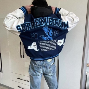 网图 春秋新款棒球服美式字母印花vibe潮流棒球服夹克外套男女图片