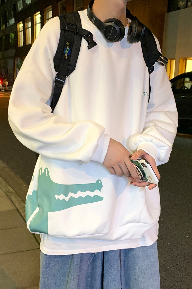 S6082-P35春季圆领卫衣男大码韩版宽松长袖外套男,男装卫衣,电商A040