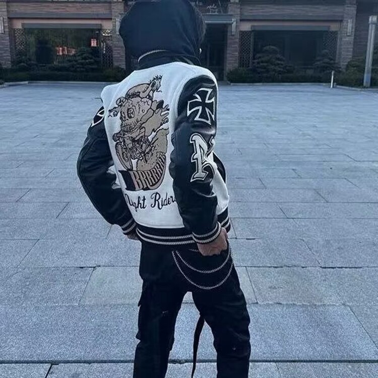 棒球服男士外套秋季2025潮牌美式高街痞帅青少年男款宽松休闲夹克,男装夹克,星座218-8