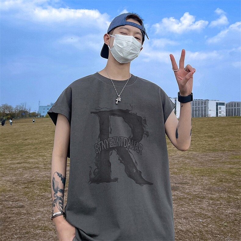 量大优供视频得物直播品质230克夏季纯棉背心无袖T恤WB220,男装背心/马甲,电商A486