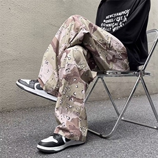美式街头沙漠迷彩工装裤男同款做旧水洗伞兵裤宽松直筒休闲K7140，男装休闲裤，星座1116A-1（原606A）