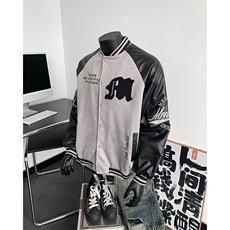 撞色拼接夹克男秋冬美式宽松休闲棒球服外套XZ514-2-24233-P128，男装夹克，星座514-2(原B239)