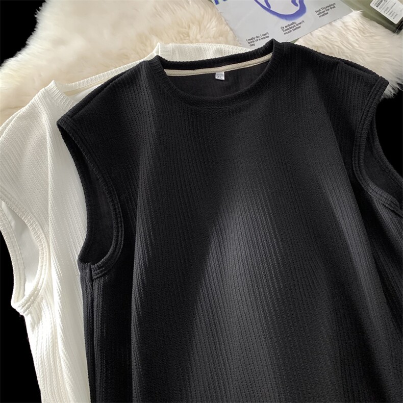 肌理感背心男外穿夏季薄款冰丝美式痞帅网红坎肩速干运动t恤无袖，男装背心/马甲，电商B371