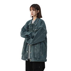 牛仔夹克外套翻领潮流设计感水洗美式宽松上衣S619-TP55，男装夹克，星座910