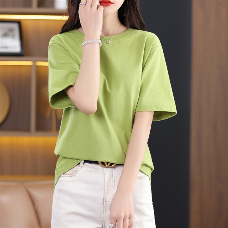 丝光纯棉短袖t恤女夏装2025年新款潮牌潮流上衣服图片