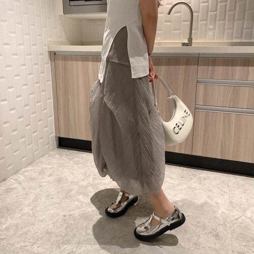 褶皱半身裙，女装半身裙，XTZ style