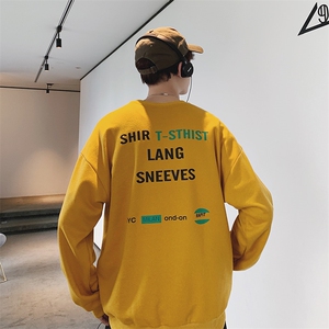20秋装港风大码潮流韩版宽松情侣装印花圆领卫衣上衣潮WY909-P50,光遇白色绒毛镶边斗篷穿搭图片