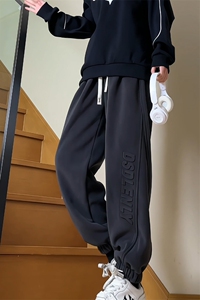 抖音品质大码男裤重磅双面奥粒绒加绒加厚束脚休闲裤M-5XL特P45图片
