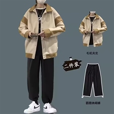 流行慵懒气质百搭时尚日系ins文艺潮流简约毛呢外套原宿新款，女装短外套，星座1210-1