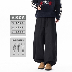 束脚风经典时尚宽松长裤百搭休闲加绒款舒适裤K892TP48控88图片