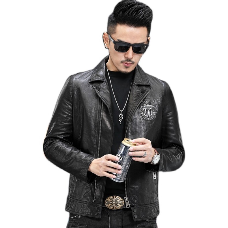 Z19013秋季男士绵羊皮修身外套皮衣夹克帅气P850,男装皮衣,电商B360
