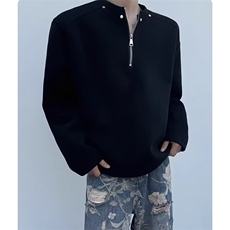 秋款肌理立领半拉链卫衣男铆钉休闲长袖上衣Y04P38，男装卫衣，星座1013-1
