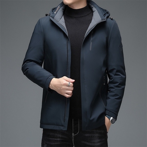 中年男脱卸帽羽绒服中长款冬季商务休闲外套新款SFT98098-P290图片