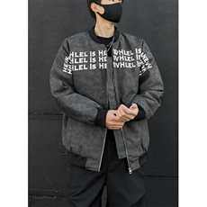 高街立领夹克外套男女秋冬季节潮牌字母印花棉服棒球服J506，男装夹克，星座1116A（原606A-3）