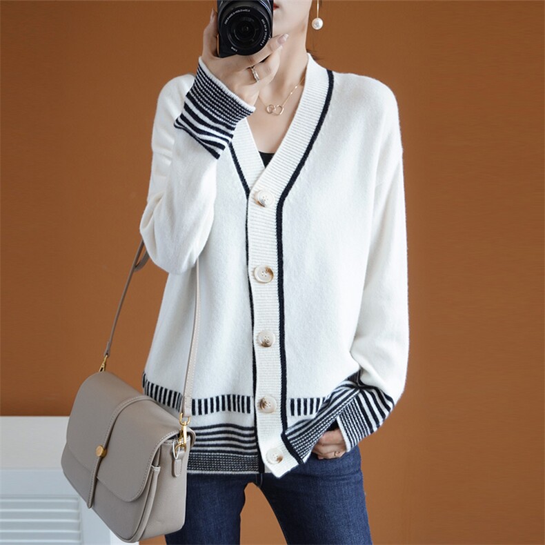 2025年时尚百搭通勤简约休闲羊毛开衫，女装羊毛衫，朝思羊绒