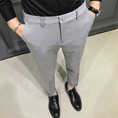 男生四季款长裤西裤纯色黑色K504-P45，男装西裤，星座1012