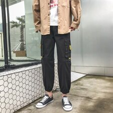 港风19春夏男新款港风潮流Q收脚裤子714-3v，男装休闲裤，星座1404-3