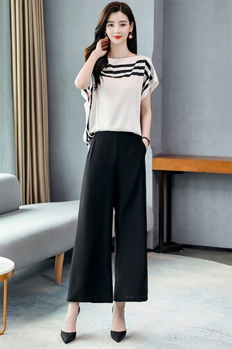 休闲时尚气质百搭宽松优雅套装/套裙通勤两件套2024年夏季维纶，女装套装/套裙，火爆靓佳人