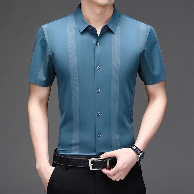 夏季2023新款短袖t恤中年爸爸男装商务休闲翻领上衣体恤,男装T恤,电商B212（原钱塘6029）