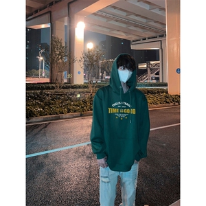 网红珍惜时间印花正能量连帽卫衣图片