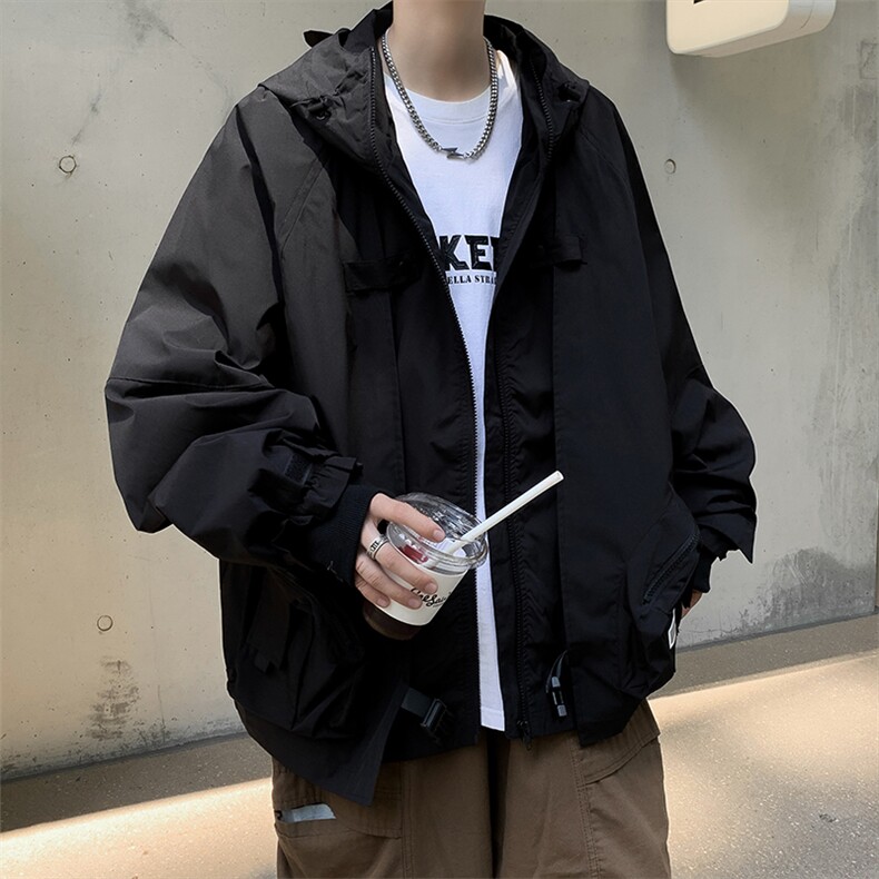 连帽冲锋衣夹克男秋季ins潮休闲防水外套JK09282-P65,男装夹克,星座308B-1